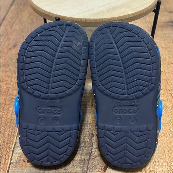 CROCS Star Wars Shoes Children C7 Kids Blue Clog Light Luke Skywalker Saber Rare - Picture 5 of 10